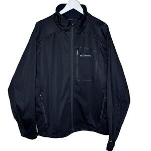 Columbia Men's Black Softshell Omni-Shield Wind-Blocker Jacket, Size XL EUC